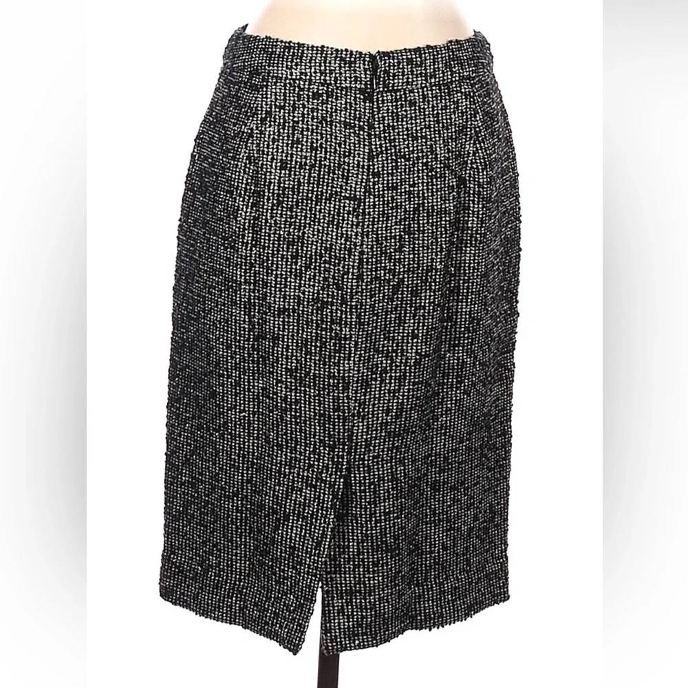Vtg Y2K J.Crew Silk Blend Tweed Pencil Skirt Sz 2 Knee Length Corpcore Classic